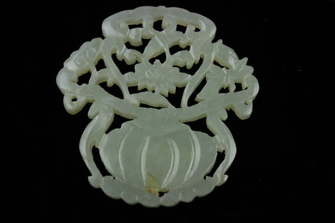 White Jade Floral Pendant